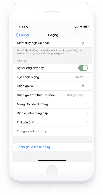 Kích hoạt eSim Viettel trên điện thoại iOS - Bước 1