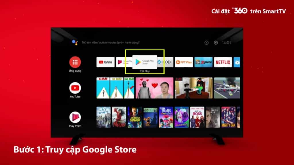 Bước 1: Vào kho Google Play Store