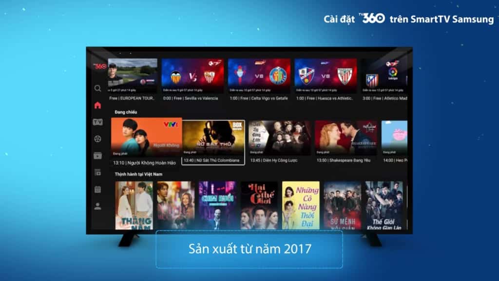 Lưu ý: Yêu cầu dòng TV Samsung được sản xuất từ năm 2017 trở lại đây