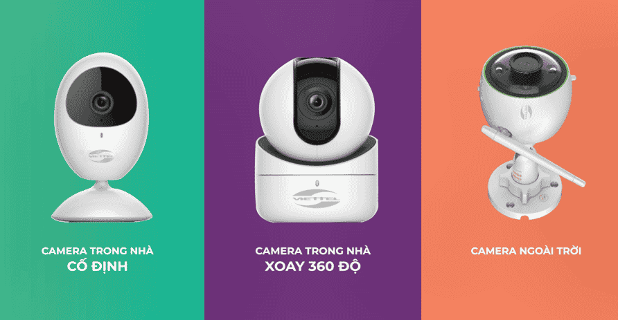 Hình ảnh 3 mẫu camera wifi của Viettel