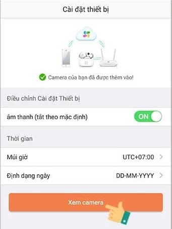 cài đặt thiết bị camera ezviz