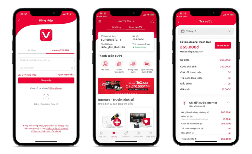 kiểm tra cước internet viettel trên app my viettel